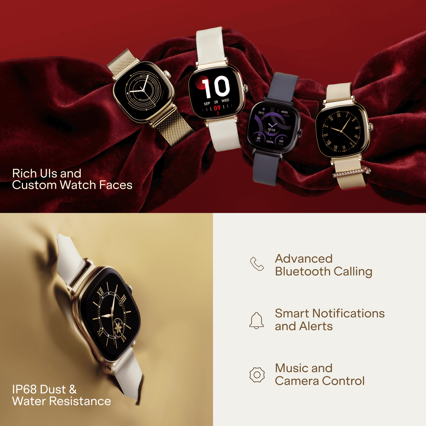 boAt Chrome Ivory | Smartwatch with 1.70" AMOLED Display, 1000 nits brightness & Female Wellness Tracking (Co-Designed with GIVA)