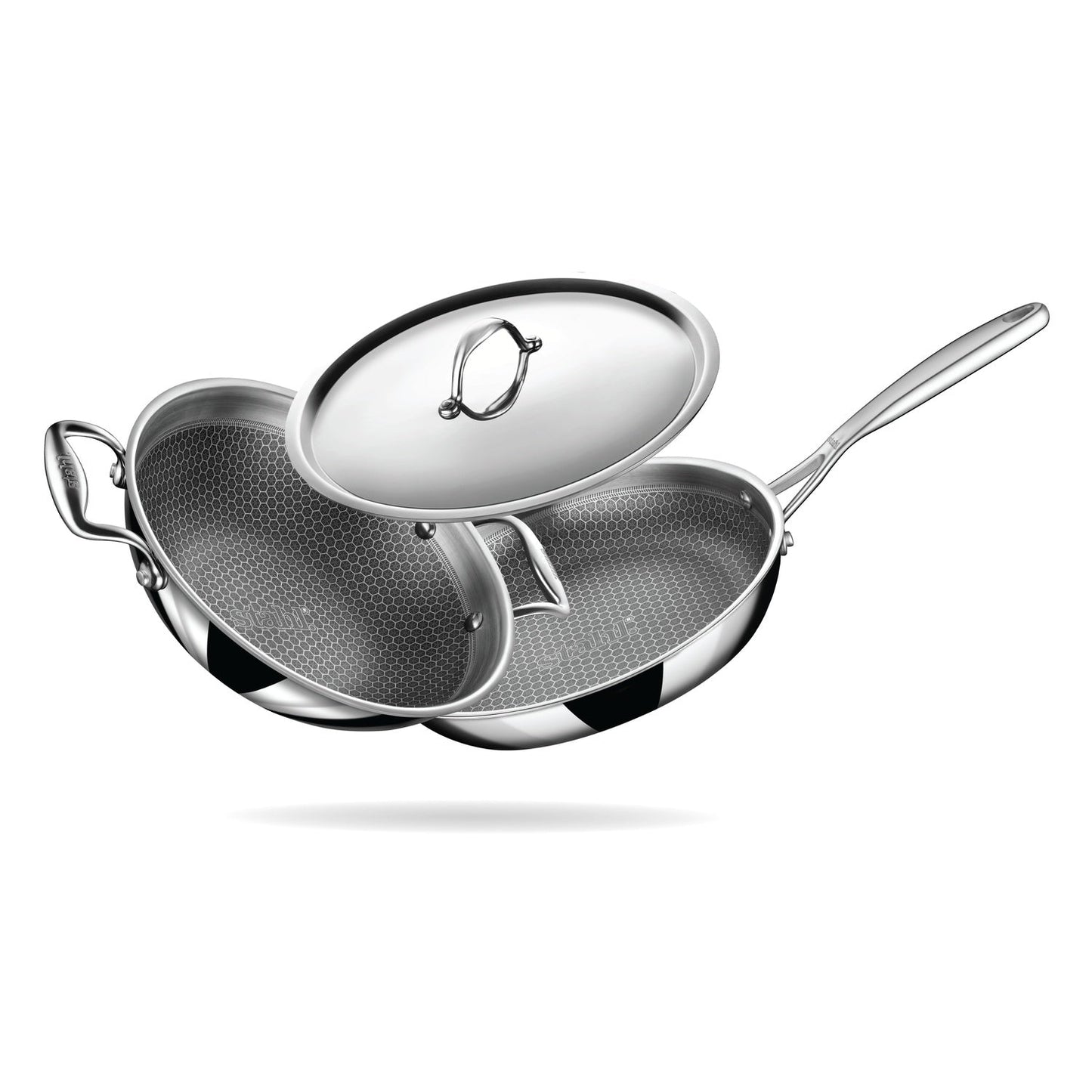 Stahl Artisan Hybrid Combo – Kadhai 24cm + Fry Pan 24cm + SS Pro Lid (24cm)