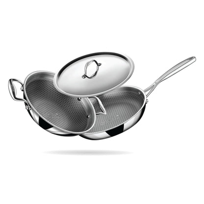 Stahl Artisan Hybrid Combo – Kadhai 24cm + Fry Pan 24cm + SS Pro Lid (24cm)