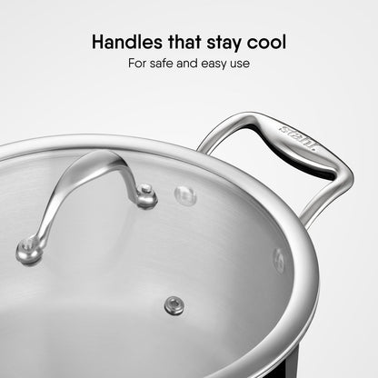 Engrave - Steel Sauce Pot / Casserole - Triply Artisan Series