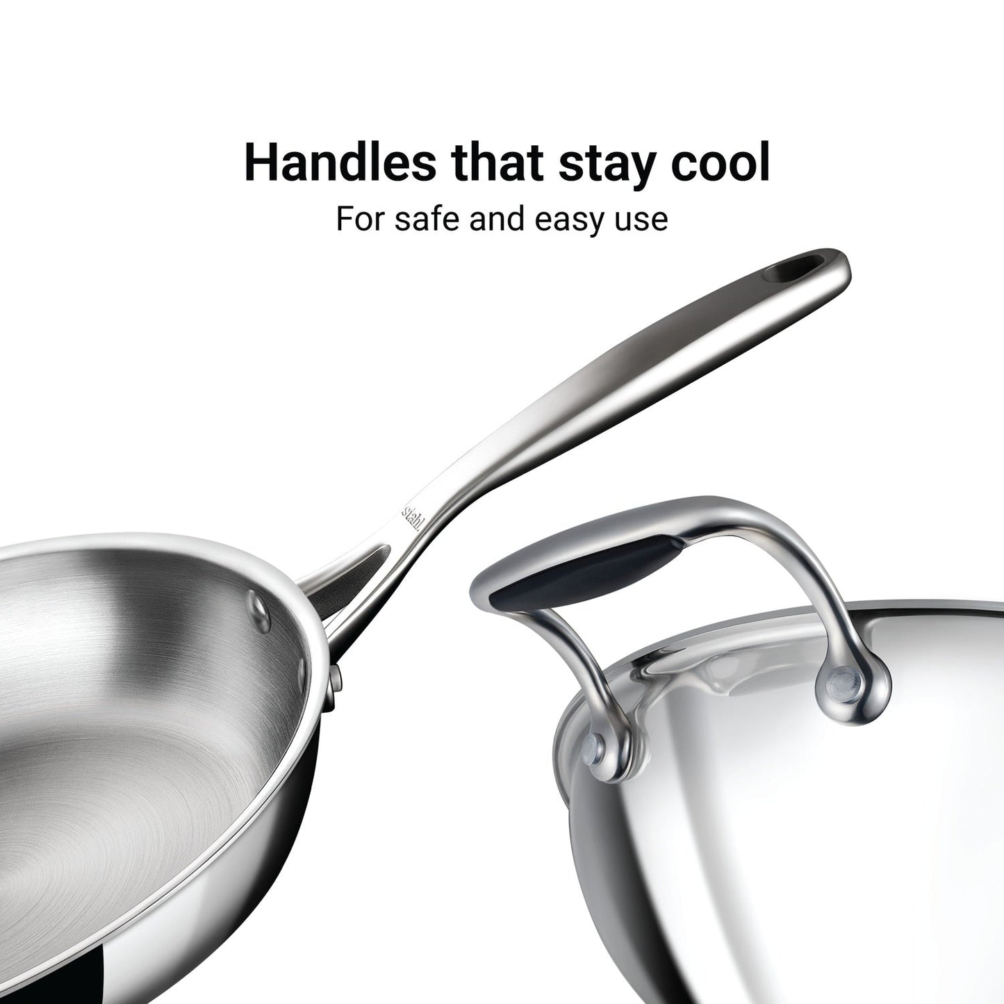 Stahl Artisan Triply Combo – Kadhai 24cm + Fry Pan 24cm + SS Pro Lid (24cm)