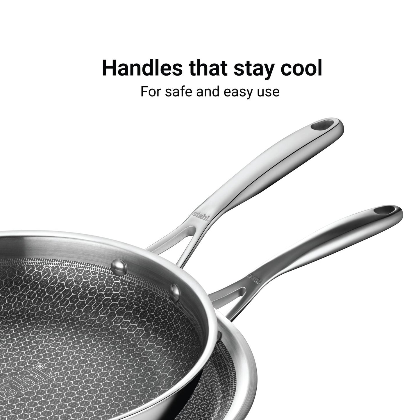 Stahl Artisan Hybrid Combo – Dosa Tawa 28cm + Fry Pan 24cm + Glass Lid (24cm)