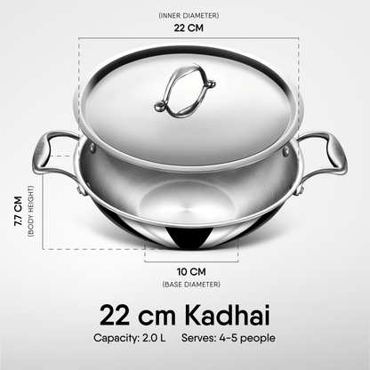Engrave - Steel Kadhai - Triply Artisan Series