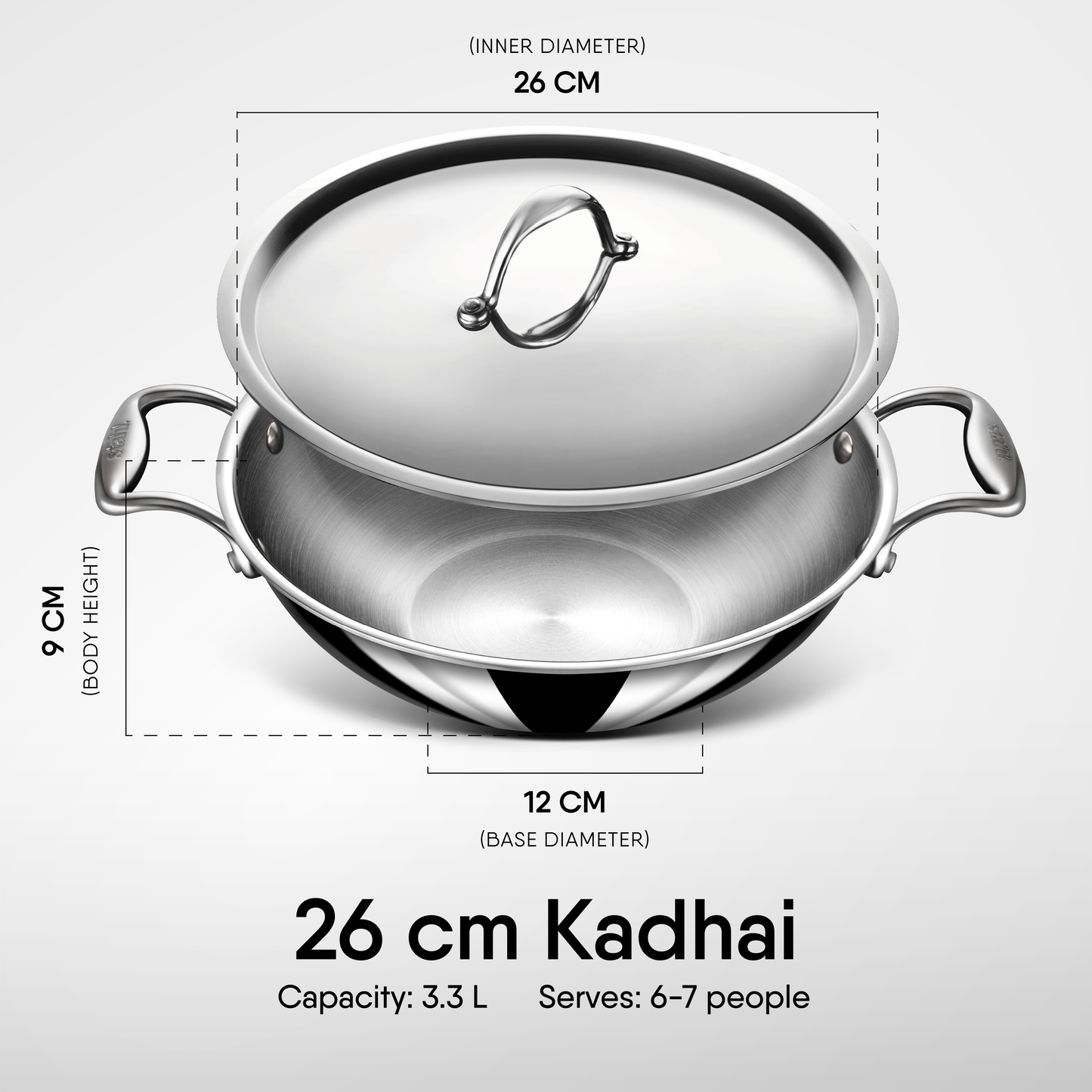 Engrave - Steel Kadhai - Triply Artisan Series