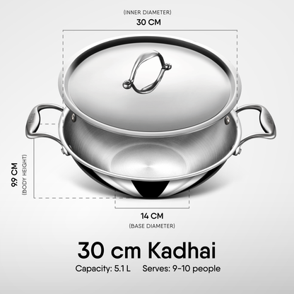 Engrave - Steel Kadhai - Triply Artisan Series
