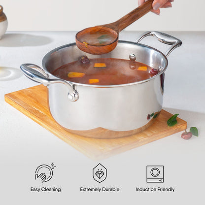 Engrave - Steel Sauce Pot / Casserole - Triply Artisan Series