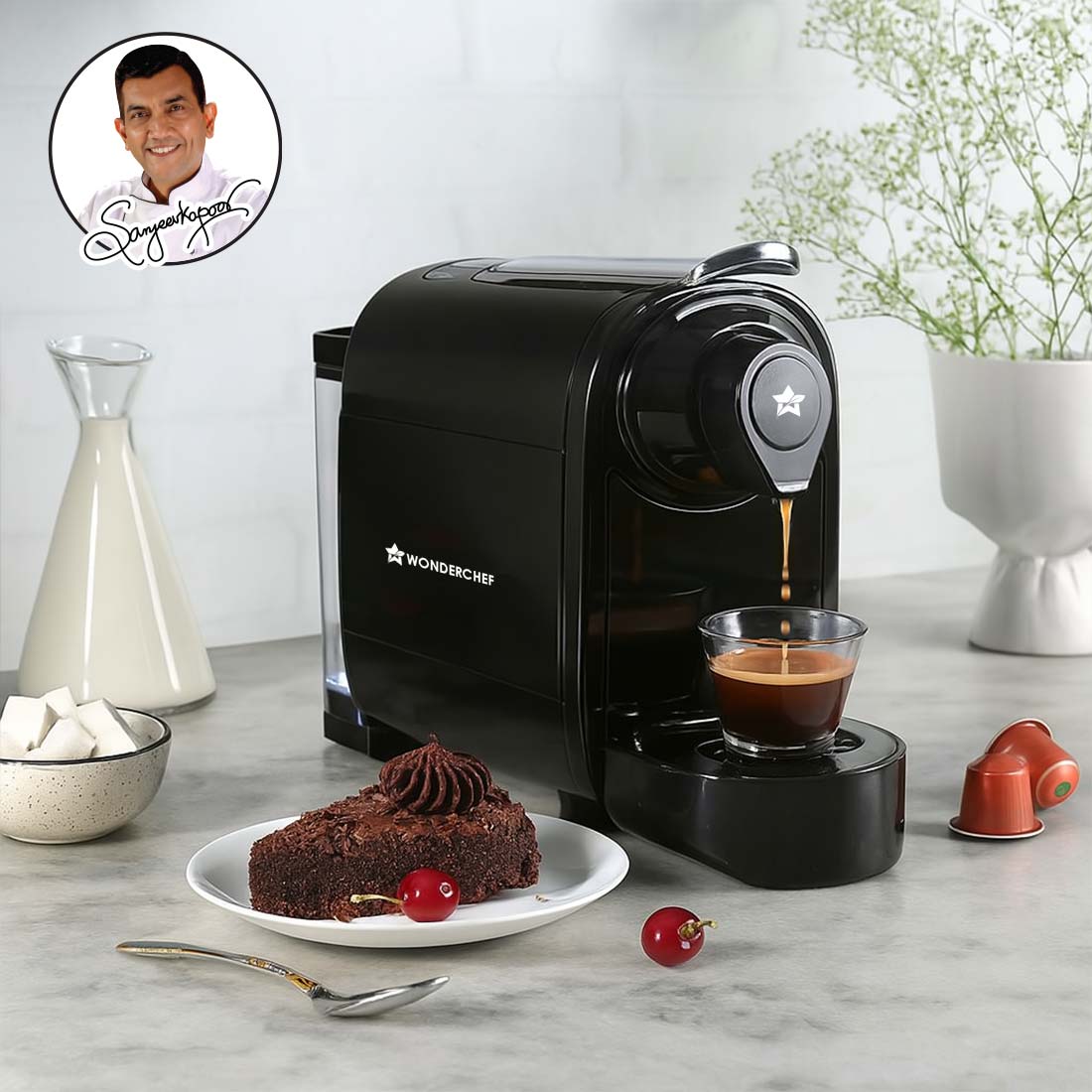Regalia Capsule Coffee Machine with Frother | Perfect Coffee Base | Compatible with Starbucks and Coffeeza Capsules | 3 Coffee Shot options - Ristretto, Espresso, Lungo | Patented Capsule Ejection System | 1400W | 2 Year Warranty