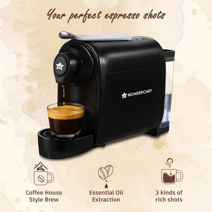 Regalia Capsule Coffee Machine with Frother | Perfect Coffee Base | Compatible with Starbucks and Coffeeza Capsules | 3 Coffee Shot options - Ristretto, Espresso, Lungo | Patented Capsule Ejection System | 1400W | 2 Year Warranty