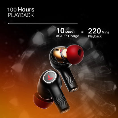 boAt Nirvana Crystl | Wireless Earbuds with 100 Hours Playback, Upto 32dB ANC, BEAST™ Mode, Adaptive EQ by Mimi