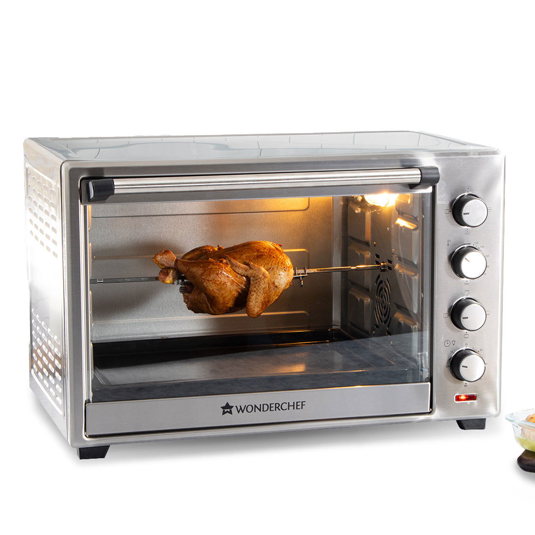 Wonderchef Renewed Oven Toaster Griller (OTG) - 48 Litres, Stainless Steel | with Rotisserie | Auto-shut off | Heat-resistant Tempered Glass | 6-stage heat selection | 1 Year Warranty