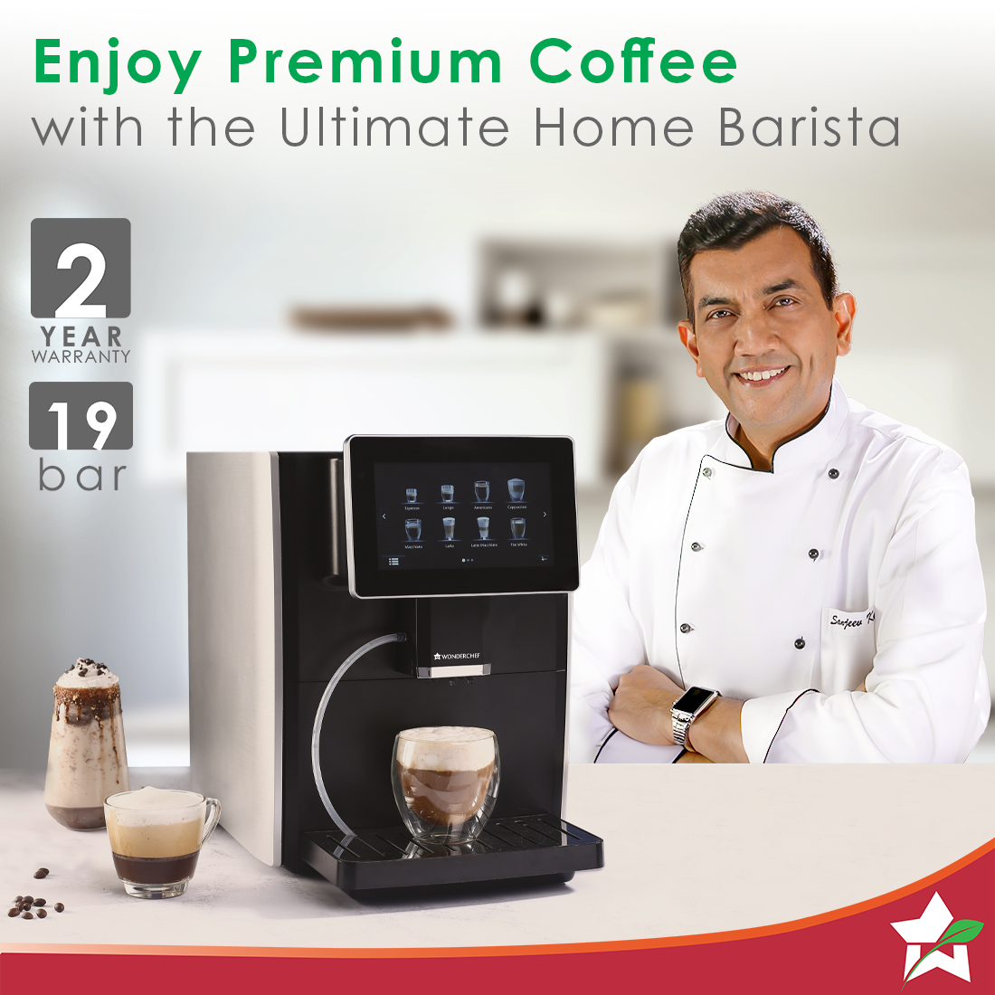 Regalia Fully Automatic Coffee Machine with Large 7 Inches Display for Brewing Americano, Cappuccino, Latte, Macchiato, Flat White, Espresso Coffee