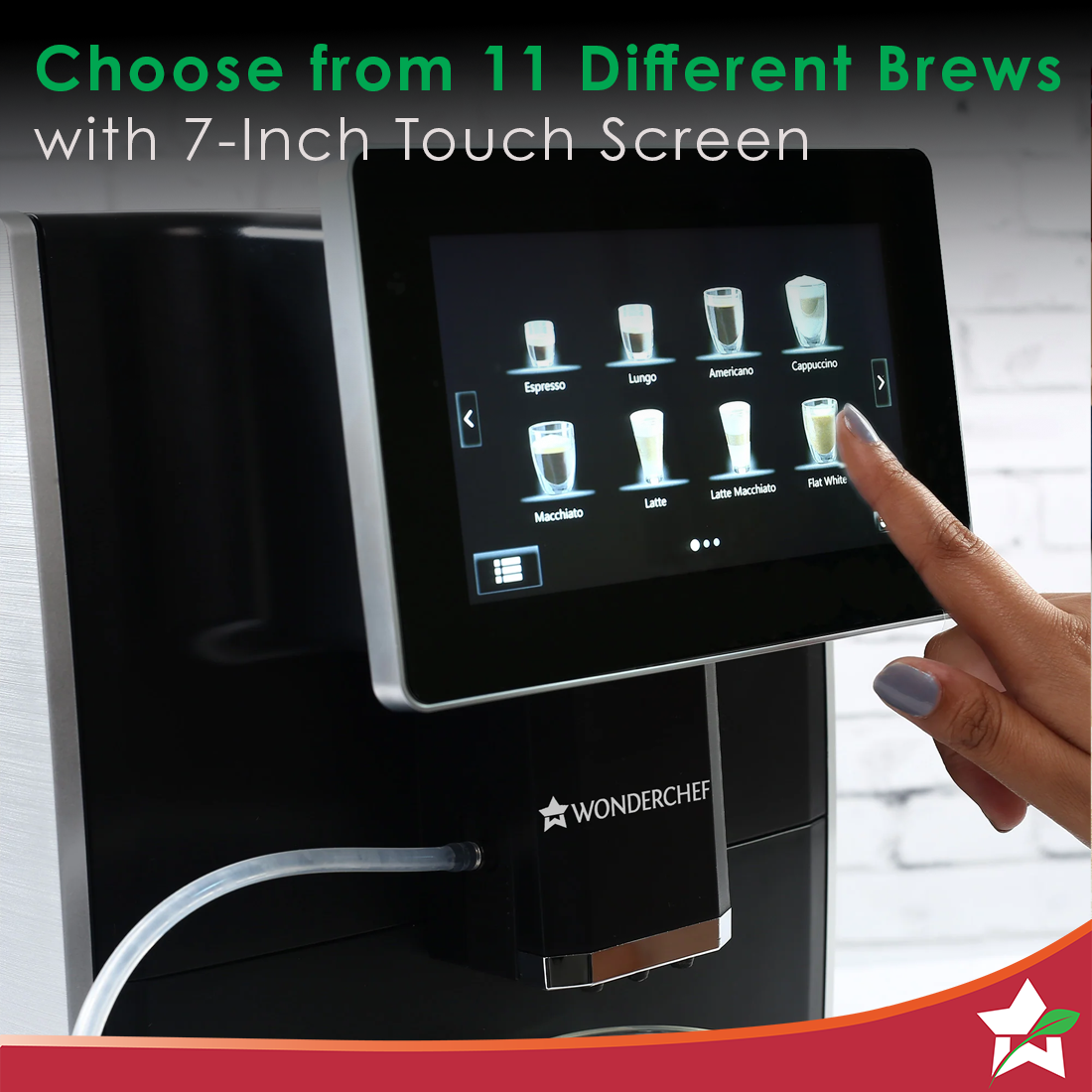 Regalia Fully Automatic Coffee Machine with Large 7 Inches Display for Brewing Americano, Cappuccino, Latte, Macchiato, Flat White, Espresso Coffee