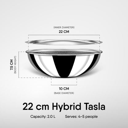 Engrave - Tasla Kadhai with Lid - Triply Artisan Hybrid Series