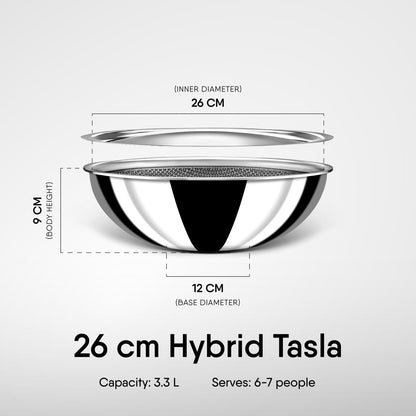 Engrave - Tasla Kadhai with Lid - Triply Artisan Hybrid Series