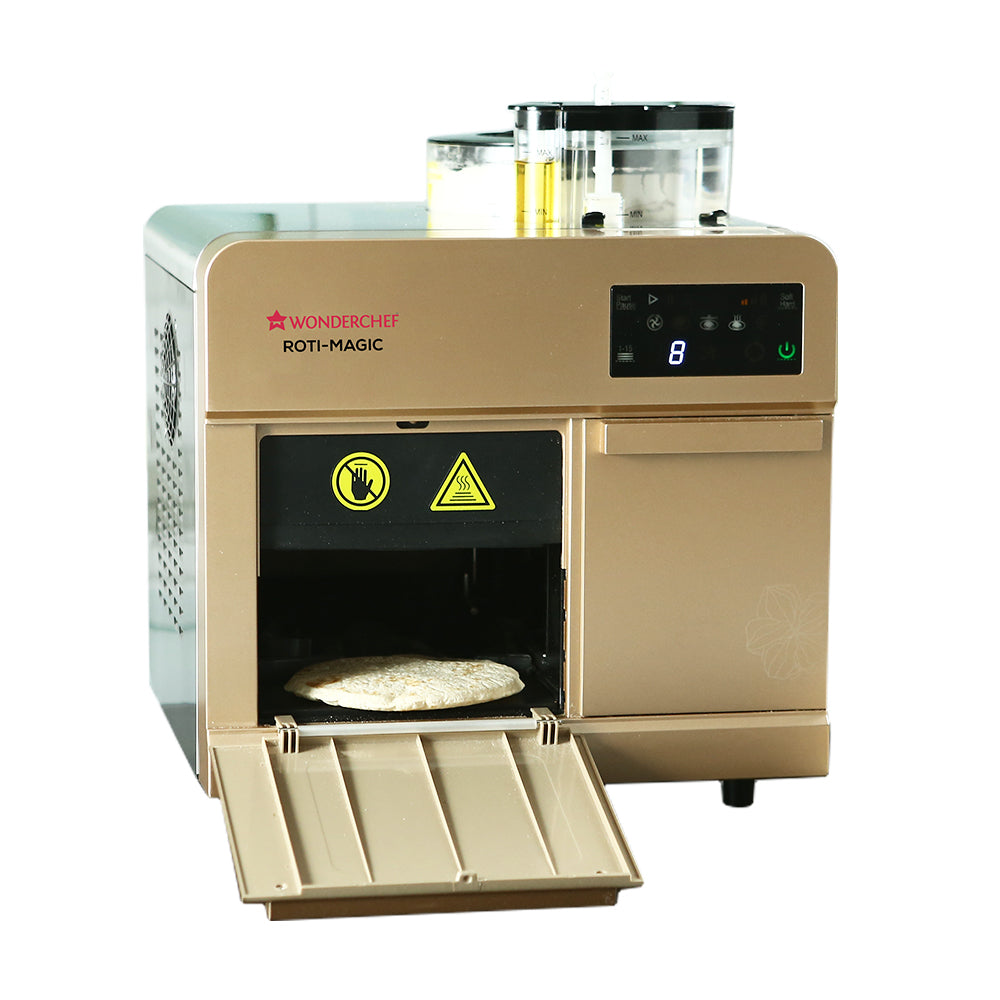 Roti Magic, Fully Automatic Electric Roti Maker Machine for Homemade Hot Fresh Rotis, Dough Kneading, Rolling and Baking, Easy to Use, 12+ rotis in 15 mins, 2-Yr Warranty