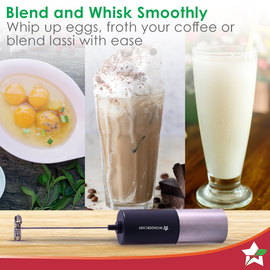 French Press Coffee Maker & Milk Frother Gift Combo | Brew in 3 Mins | Heat Resistant Borosilicate Glass Carafe | Battery-Operated Frother for Coffee, Hot Chocolate, etc.