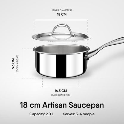 Engrave - Steel Sauce Pan - Triply Artisan Series