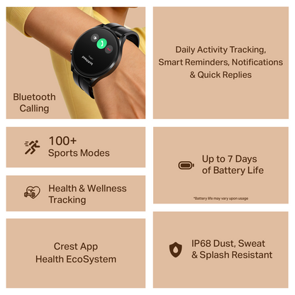boAt Chrome Horizon | Smartwatch with 1.51" AMOLED Display, Premium Metal Built, VO2 Max, Video Watch Face, Functional Crown