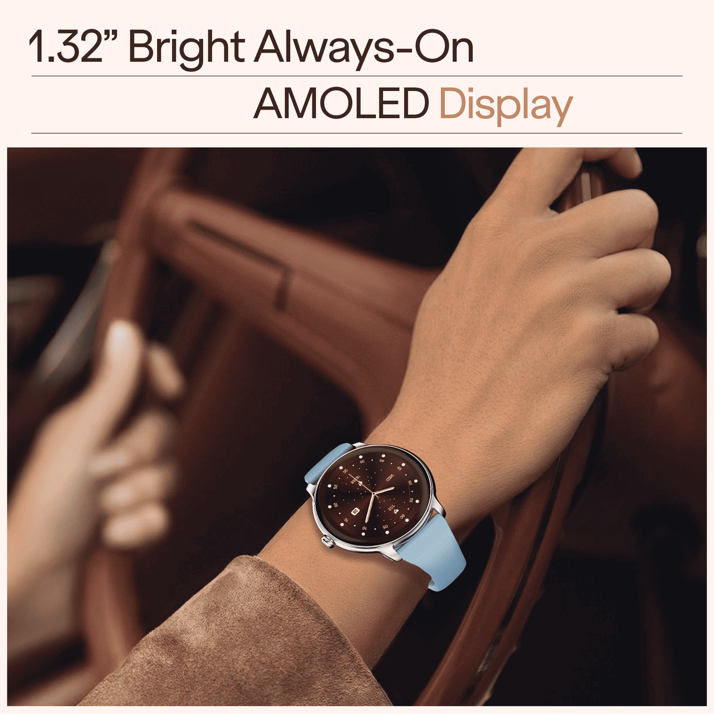 boAt Chrome Iris | Smartwatch with 1.32" AMOLED Display, 1000 nits brightness & Wellness Tracking