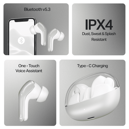 boAt Airdopes Plus 311 | Wireless Earbuds with 50 Hours Playback, Dual Mics with ENx™ Technology, BEAST™ Mode, ASAP™ Charge