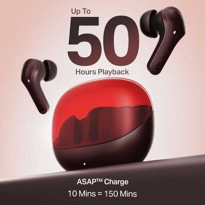 boAt Airdopes Plus 311 | Wireless Earbuds with 50 Hours Playback, Dual Mics with ENx™ Technology, BEAST™ Mode, ASAP™ Charge