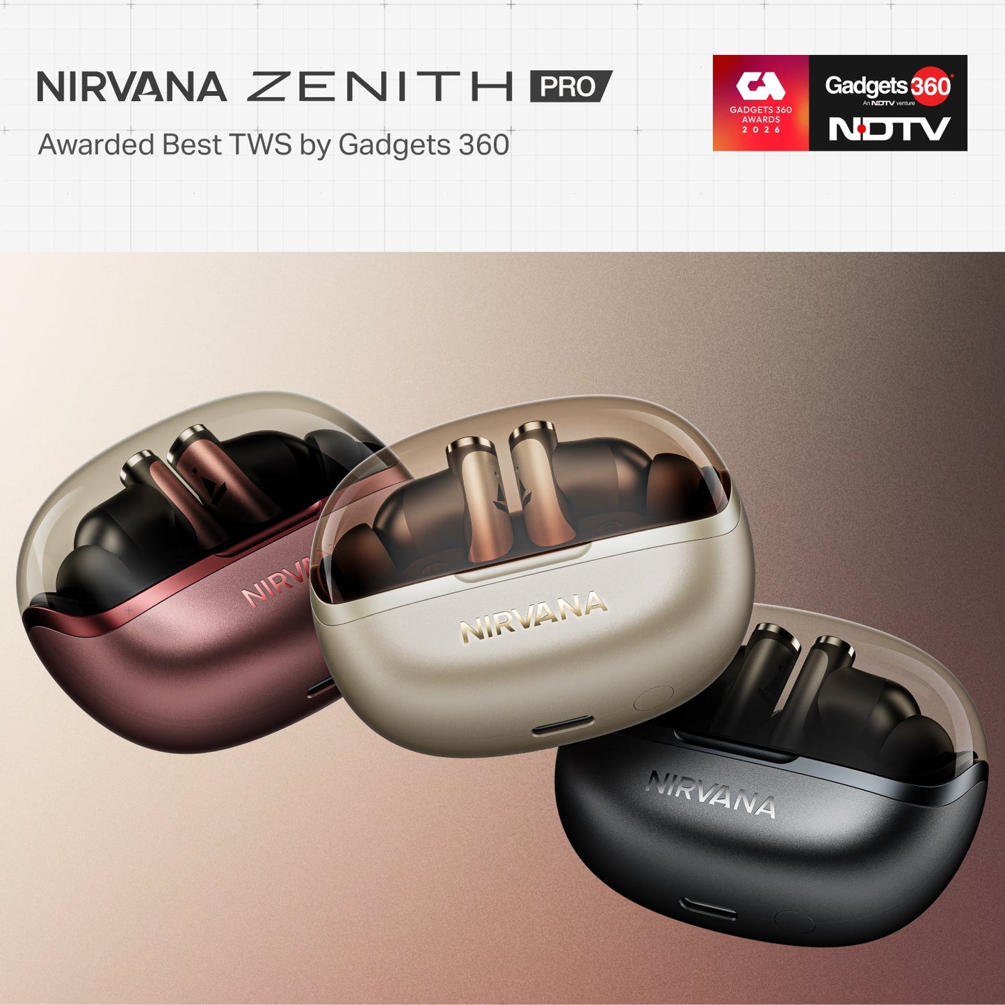 boAt Nirvana Zenith Pro | Wireless Earbuds with Spatial Audio, 80H Playback & 50dB Hybrid Adaptive ANC "Awarded Best TWS by Gadgets 360"