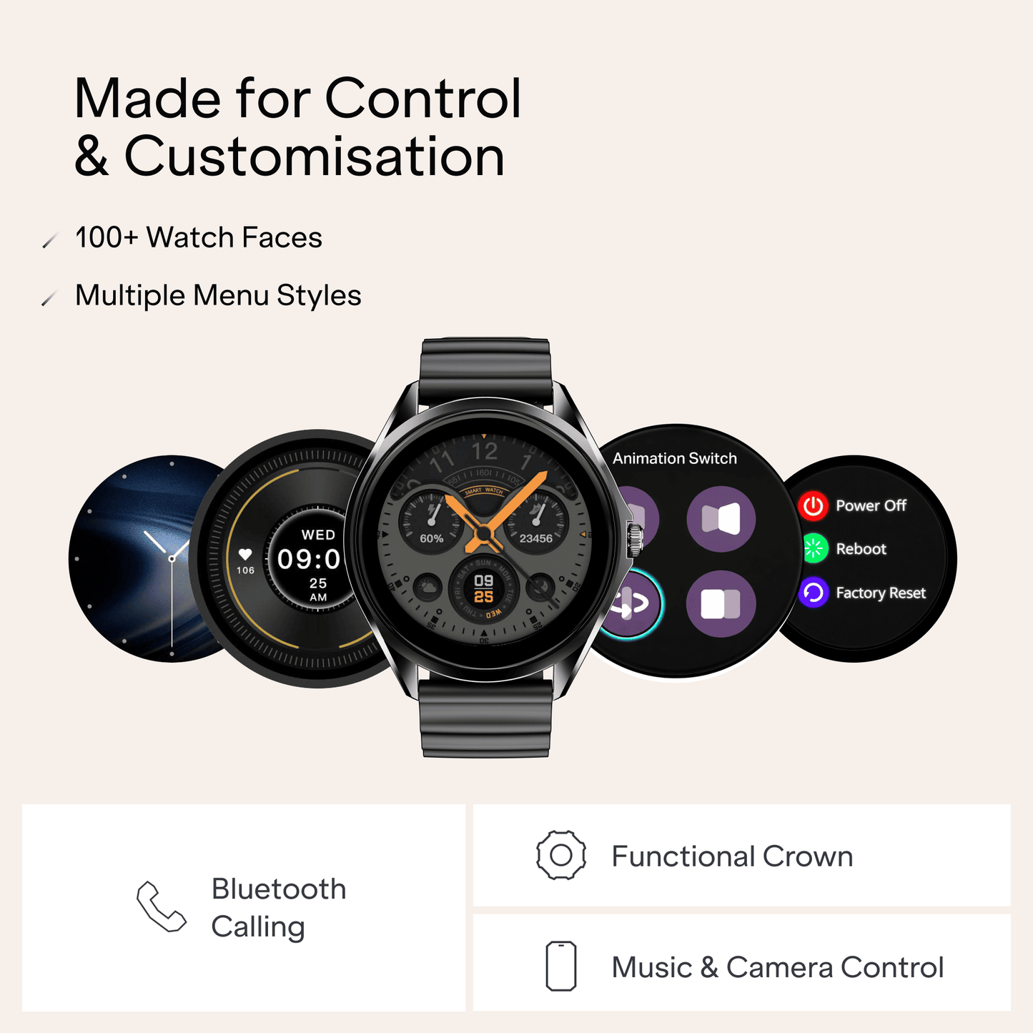 boAt Ultima Aeris | 1.43" AMOLED Smartwatch with 1000 Nits Brightness and Metal Design