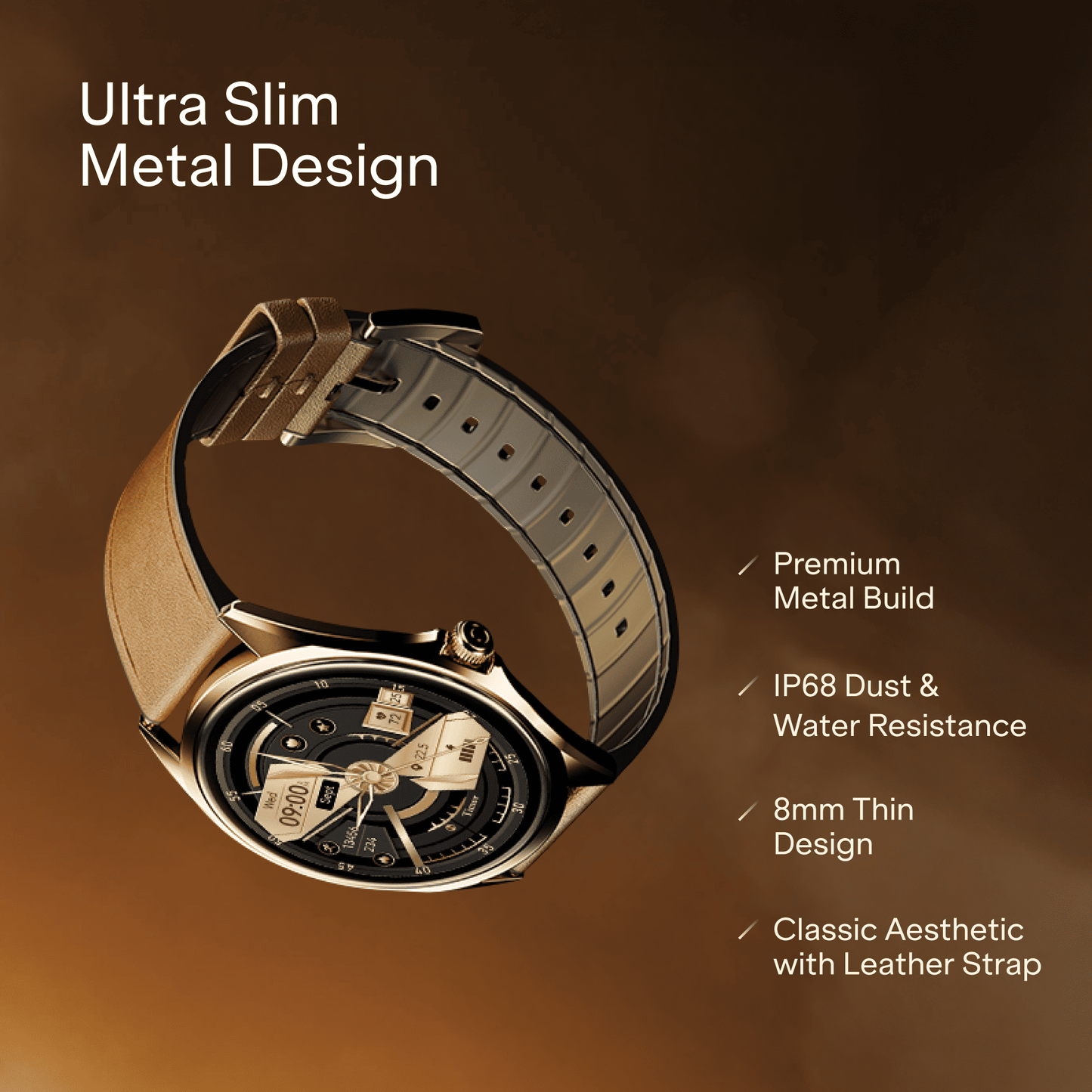 boAt Ultima Aeris | 1.43" AMOLED Smartwatch with 1000 Nits Brightness and Metal Design