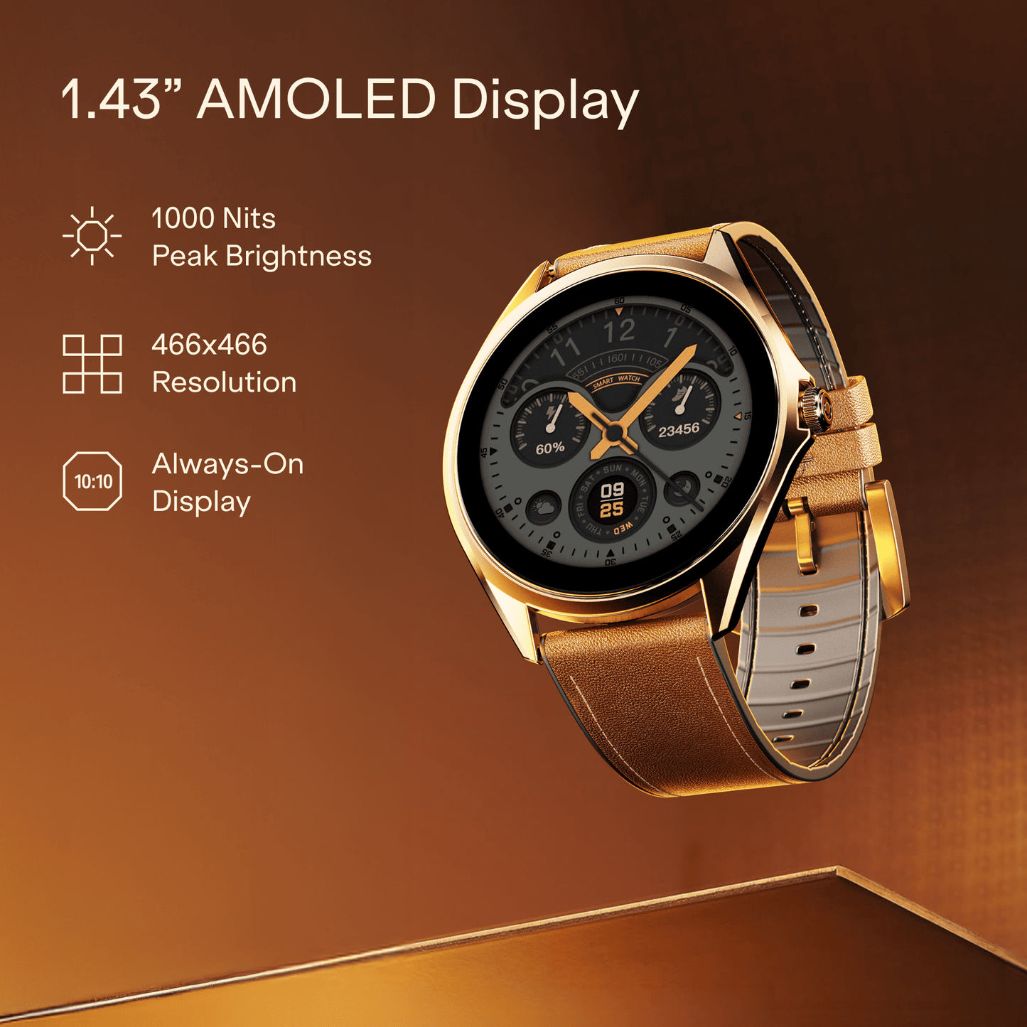 boAt Ultima Aeris | 1.43" AMOLED Smartwatch with 1000 Nits Brightness and Metal Design