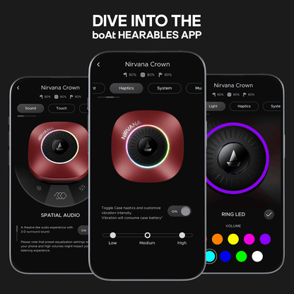 boAt Nirvana Crown | Smart TWS Earbuds with Haptic Enabled Case, 50dB Hybrid ANC & Spatial Audio