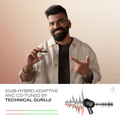 boAt Nirvana Zenith Pro | Wireless Earbuds with Spatial Audio, 80H Playback & 50dB Hybrid Adaptive ANC "Awarded Best TWS by Gadgets 360"