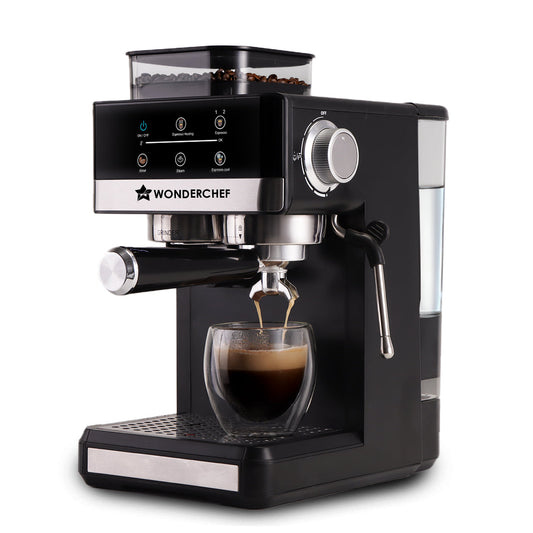 Regalia Espresso Machine & Coffee Grinder, 20-bar Pressure, Café-style Espresso, Hot & Cold Brew, 20 Grinding Options, 2-Yr Warranty