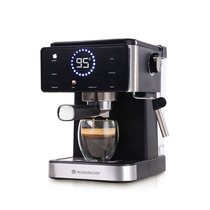 Rinaldi Espresso Coffee Machine | 20-bar Pressure | Digital Display | For Hot & Cold Espresso, Americano | Auto Cleaning | 2 Year Warranty