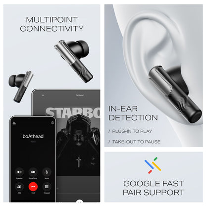 boAt Nirvana Ivy Pro | Wireless Earbuds with Dolby Head Tracking, 50H Playback, 52dB ANC & Adaptive EQ by Mimi