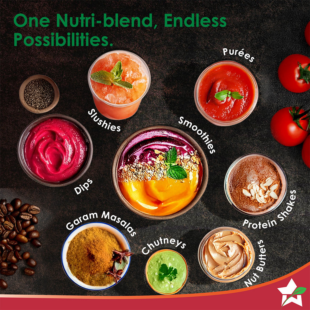 Nutri-blend Storm 1200W | 100% Copper Motor | Sharp 6-wing Stainless Steel Blade | Masalas, Chutney, Nuts, Crush Ice | 2 Jars | 22000 RPM | Sipper Attachment | 2 Year Warranty