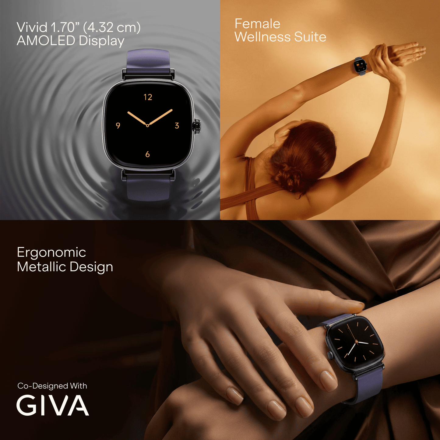 boAt Chrome Ivory | Smartwatch with 1.70" AMOLED Display, 1000 nits brightness & Female Wellness Tracking (Co-Designed with GIVA)