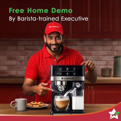 Regalia Automatic Coffee Maker, 20-bar with Auto-Frother, Make Espressos, Cappuccinos & Lattes at Home, With Milk Container & Steamer, Metal Porta Filter, Auto-clean, 2-Yr Warranty