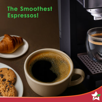 Regalia Espresso Machine & Coffee Grinder, 20-bar Pressure, Café-style Espresso, Hot & Cold Brew, 20 Grinding Options, 2-Yr Warranty
