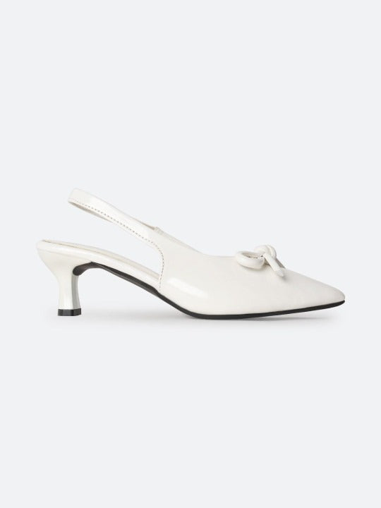 Women’s Bow Slingback Heels – Elegant Pointed Toe Party Pumps