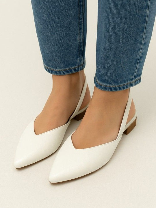 Women’s Minimal Slingback Flats – Pointed Toe Comfortable Casual Shoes