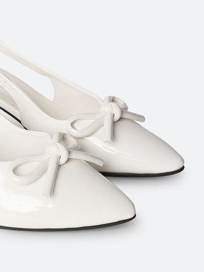 Women’s Bow Slingback Heels – Elegant Pointed Toe Party Pumps
